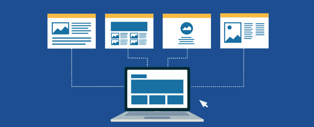 Eine Grafik die veranschaulicht welche Arten von Webseiten man mit Joomla erstellen kann