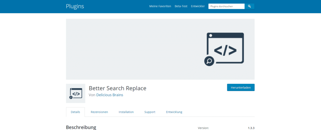 Plugin Better Search Replace