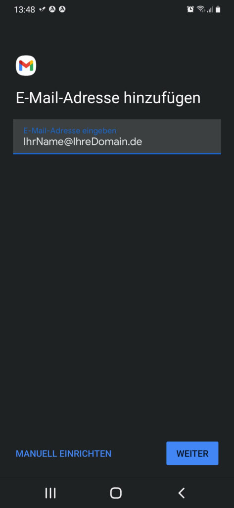GMail - E-Mail-Adresse hinzufügen