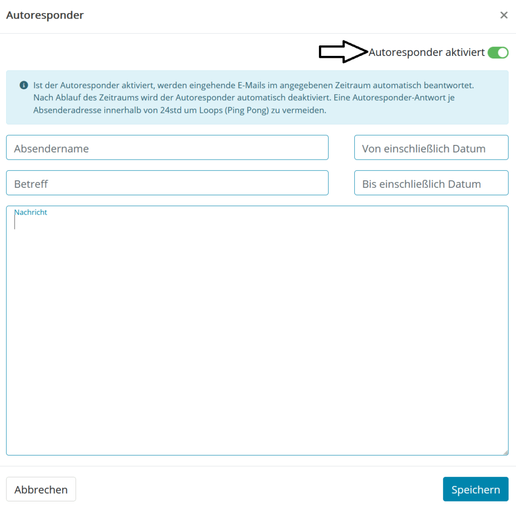 Aktivieren des Autoresponders