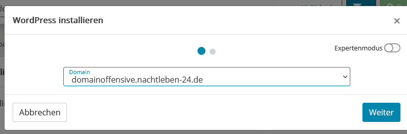 WordPress für Domain installieren