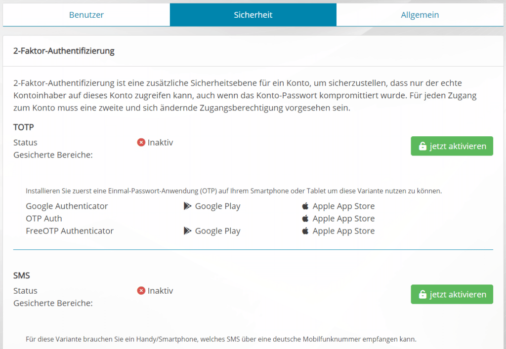 2-Faktor-Authentifizierung do.de
