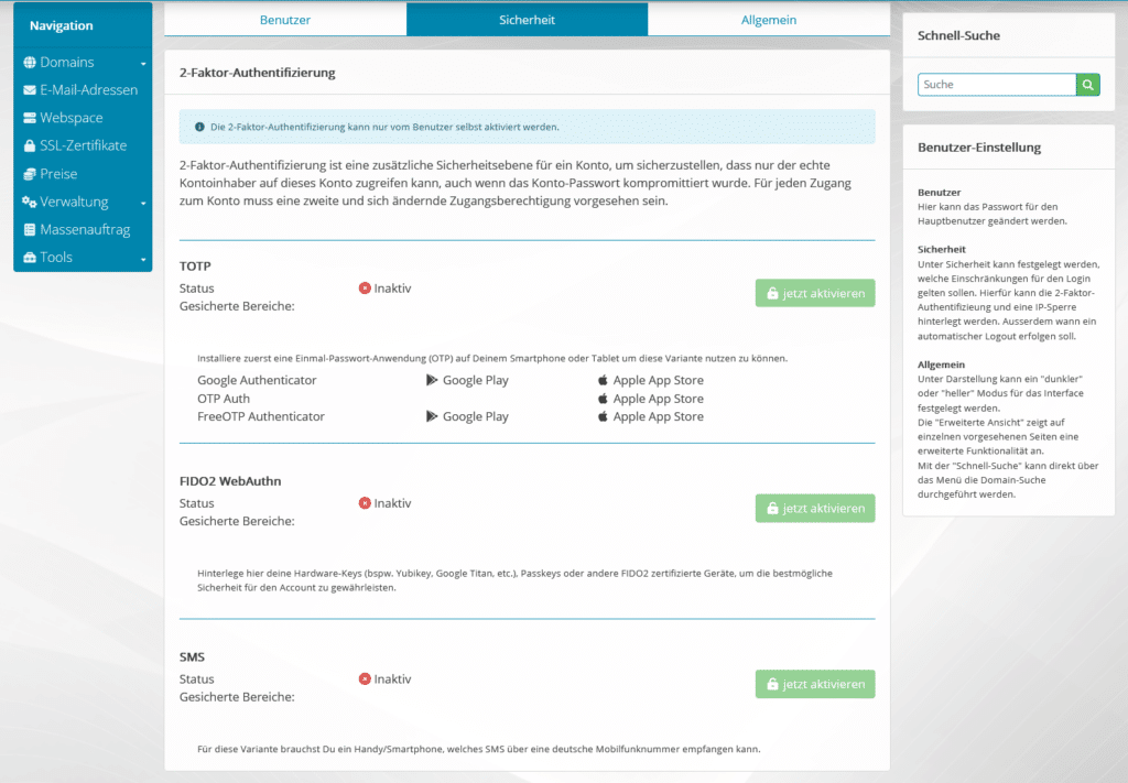2FA per WebAuthn