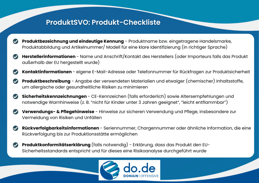 Checkliste Produktsicherheitsverordnung (ProduktSVO)