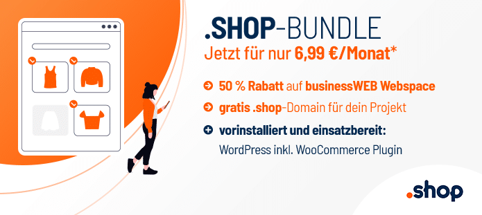 Promo-Bundle bei do.de - Webspace + gratis .shop-Domain inkl. WP und WooCommerce für nur 6,99 EUR pro Monat