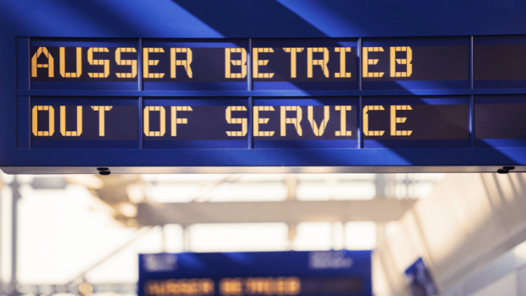 Anzeigetafel "außer Betrieb"