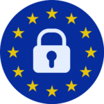 schlosssymbol vor eu-hintergrund